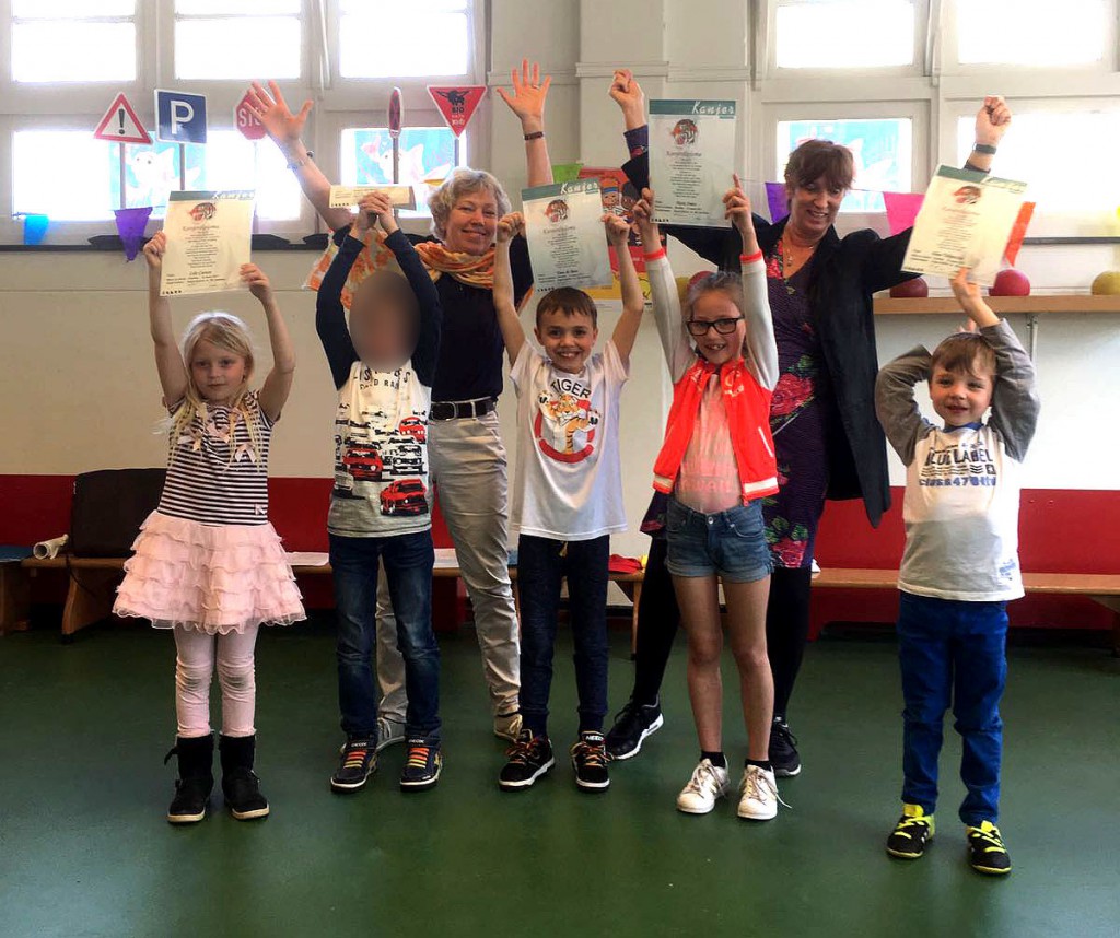 Op vrijdag 31 maart kregen deze kinderen met een leeftijd tussen 5 en 8 jaar in Haarlem-Noord hun Kanjerdiploma!