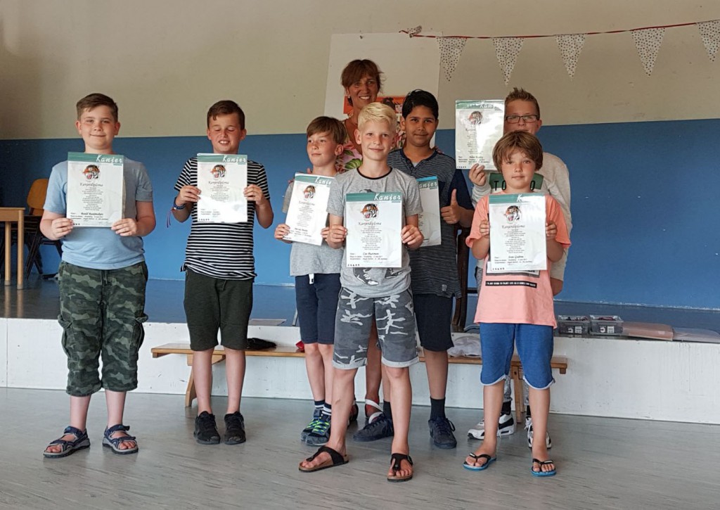 8 kinderen legden de Kanjertestjes goed af op 21 juni 2017 in Hoofddorp (groep 80)